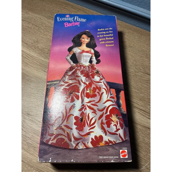 1995‎ EVENING FLAME BARBIE 15533 ORIGINAL BOX UNOPENED BRUNETTE - Picture 7 of 8